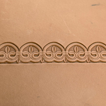 Leaf leather stamp LT158 — pattern imprint on veg-tan leather