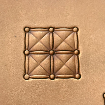 Geometric leather stamp LT172 — pattern imprint on veg-tan leather