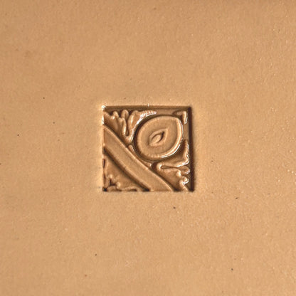 Swirl Border leather stamp LT181 — pattern imprint on veg-tan leather