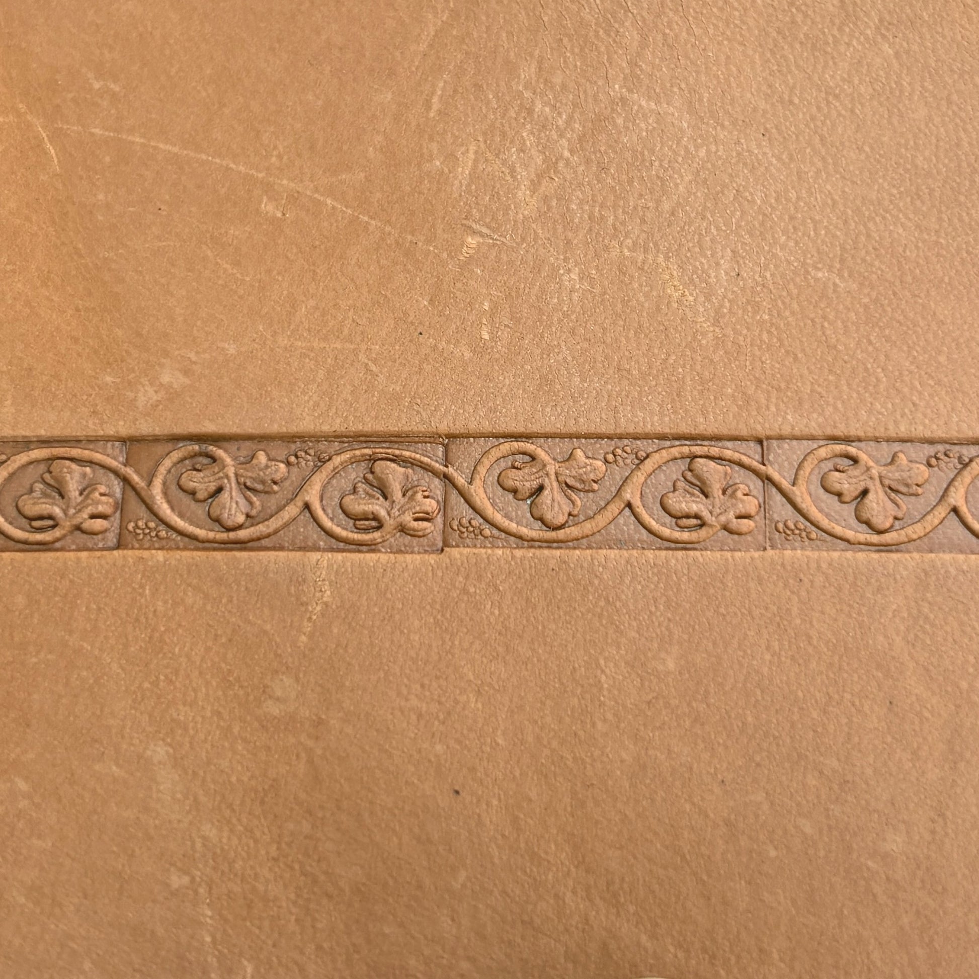 Oak Leaf leather stamp LT188 — pattern imprint on veg-tan leather