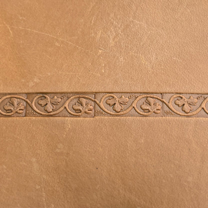 Oak Leaf leather stamp LT188 — pattern imprint on veg-tan leather