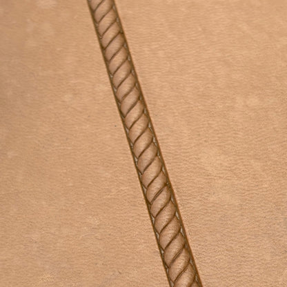 Rope Twist Border leather stamp LT190 — pattern imprint on veg-tan leather