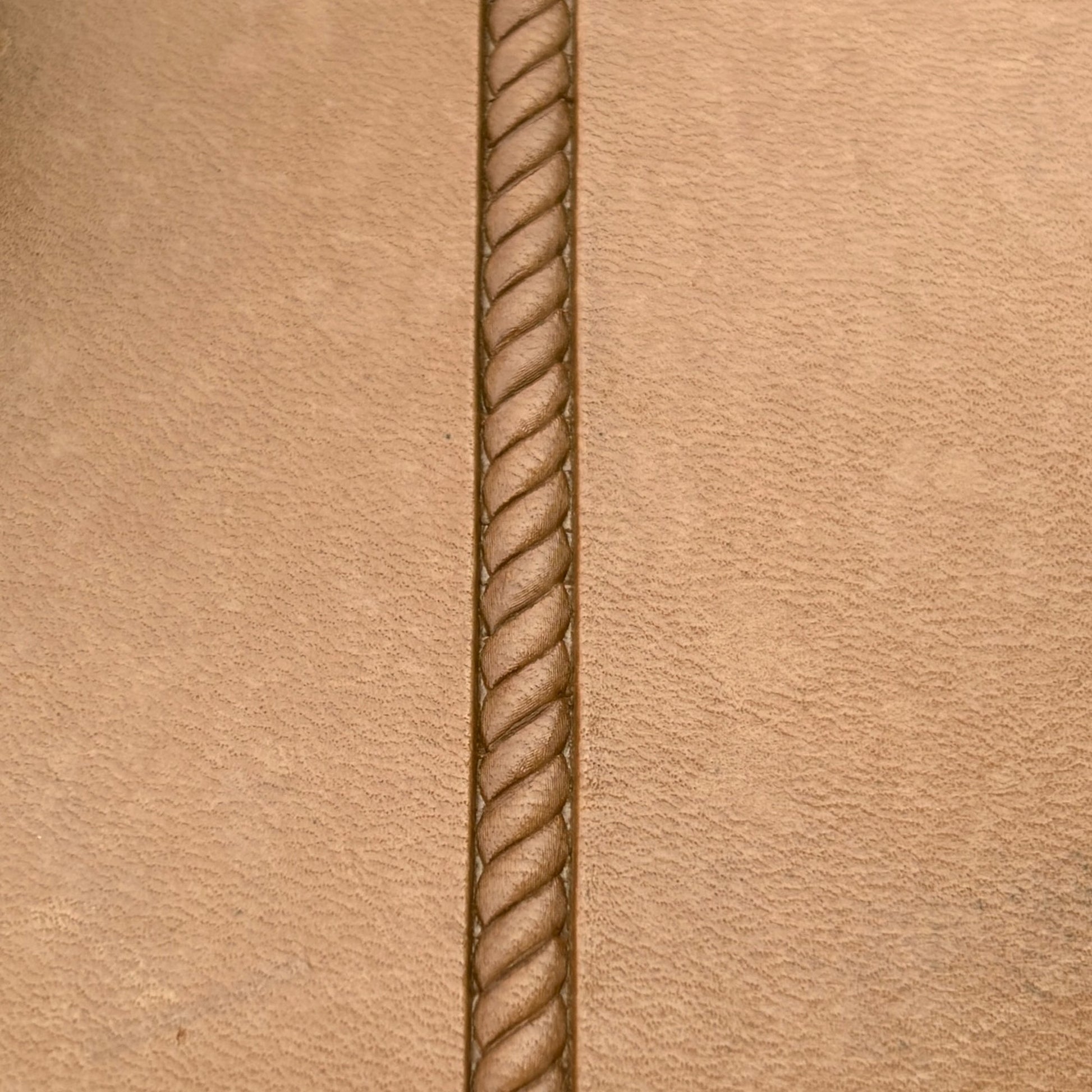 Rope Twist Border leather stamp LT190 — pattern imprint on veg-tan leather