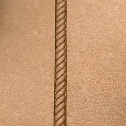 Rope Twist Border leather stamp LT190 — pattern imprint on veg-tan leather