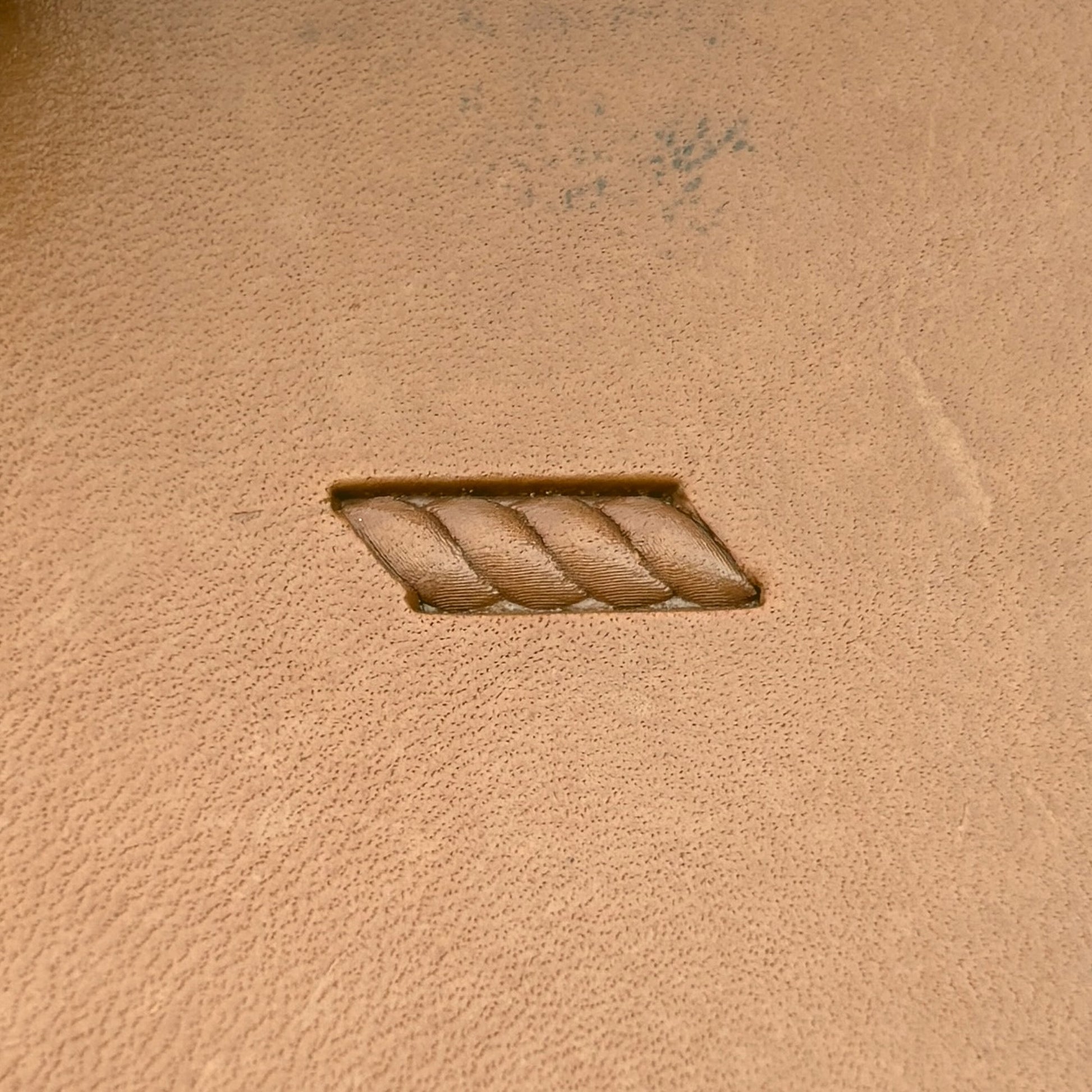 Rope Twist Border leather stamp LT190 — single impression on veg-tan leather