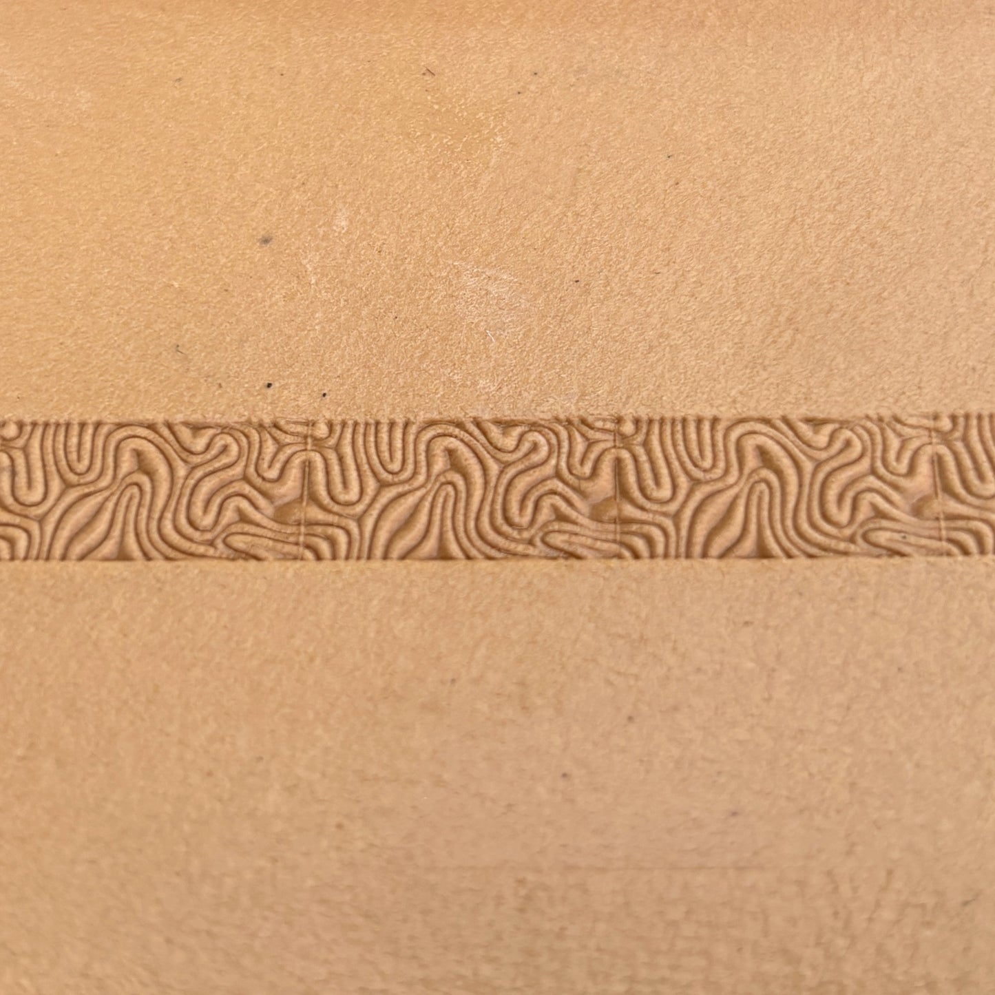 Maze Lines leather stamp LT191 — pattern imprint on veg-tan leather