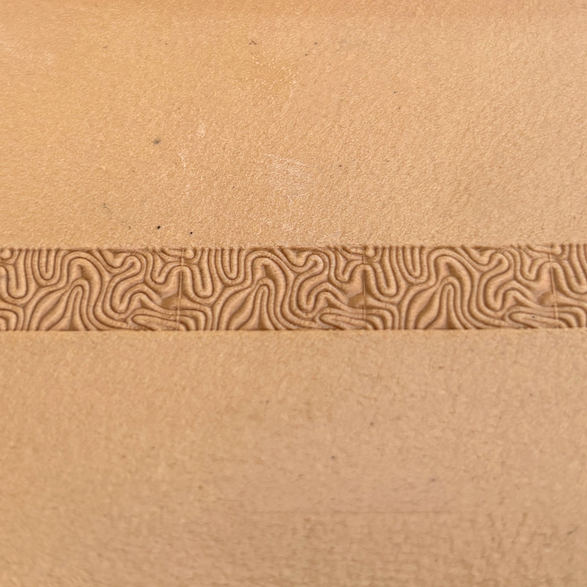 Maze Lines leather stamp LT191 — pattern imprint on veg-tan leather