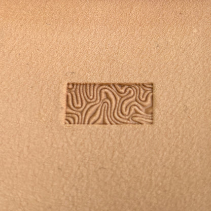 Maze Lines leather stamp LT191 — single impression on veg-tan leather