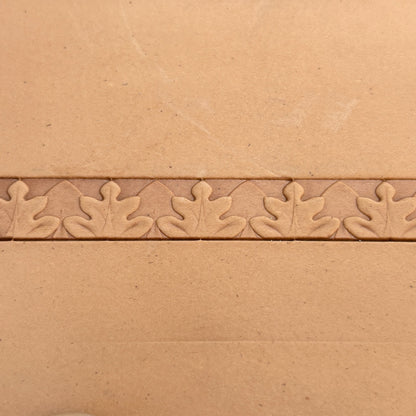 Oak Leaf leather stamp LT192 — pattern imprint on veg-tan leather