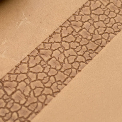 Cracked Earth leather stamp LT193 — pattern imprint on veg-tan leather