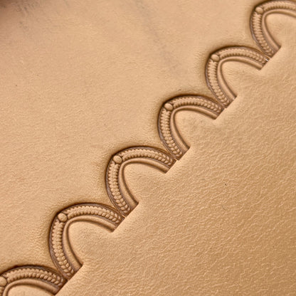 Arch Border leather stamp LT196 — pattern imprint on veg-tan leather