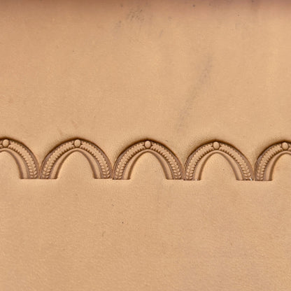 Arch Border leather stamp LT196 — pattern imprint on veg-tan leather