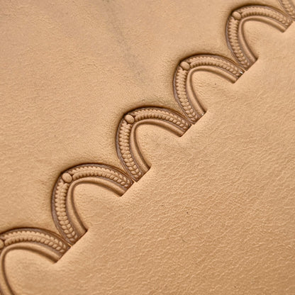 Arch Border leather stamp LT196 — pattern imprint on veg-tan leather