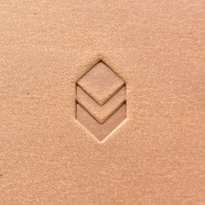 3D Cubes Geometric leather stamp LT200 — pattern imprint on veg-tan leather
