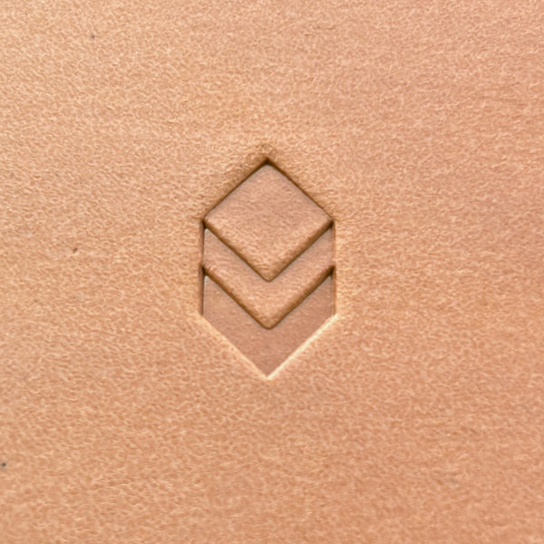 3D Cubes Geometric leather stamp LT200 — pattern imprint on veg-tan leather