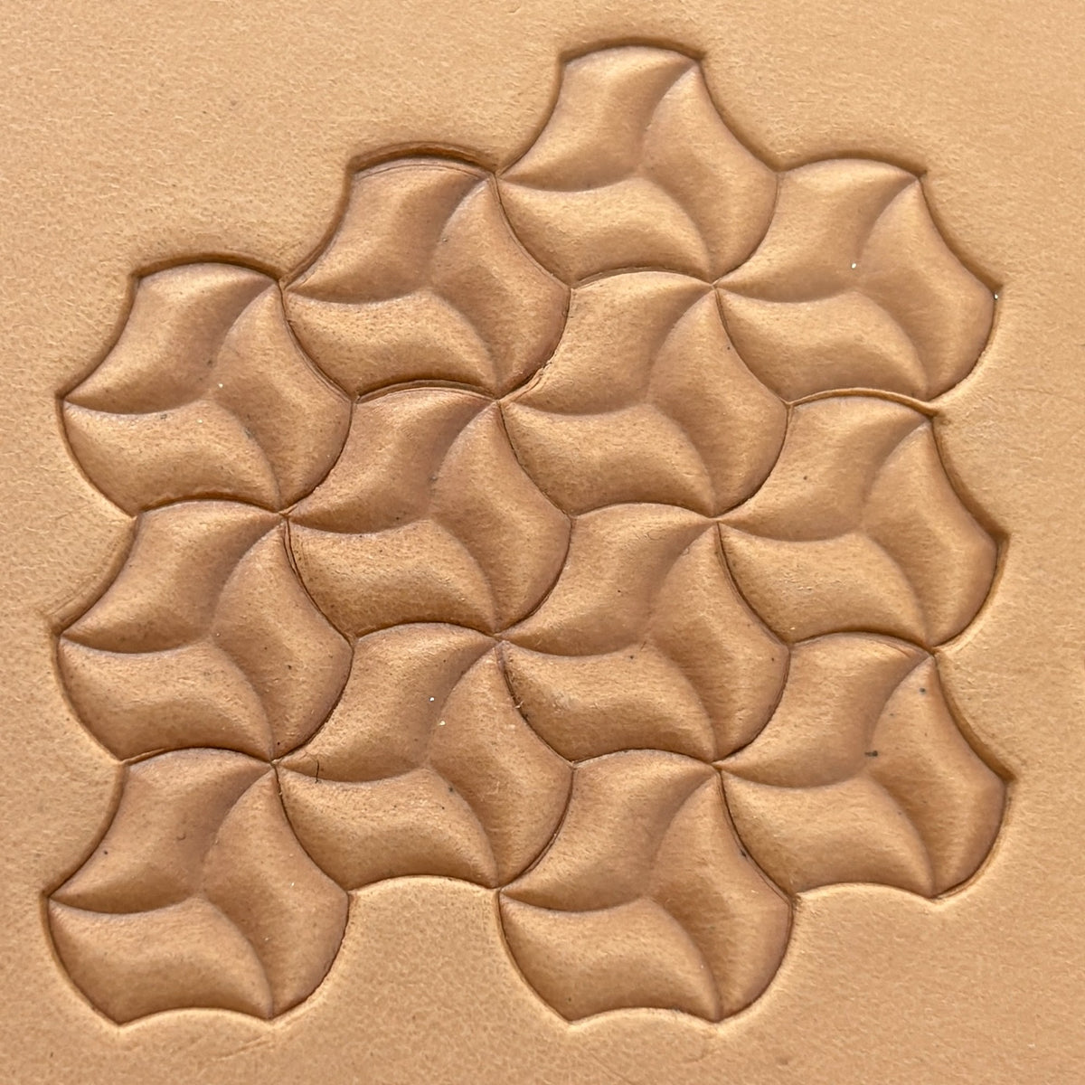 Star Tessellation Geometric leather stamp LT213 — pattern imprint on veg-tan leather