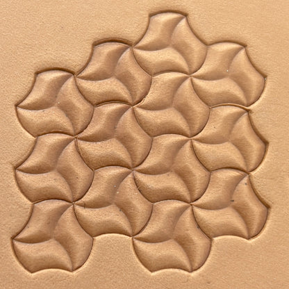 Star Tessellation Geometric leather stamp LT213 — pattern imprint on veg-tan leather
