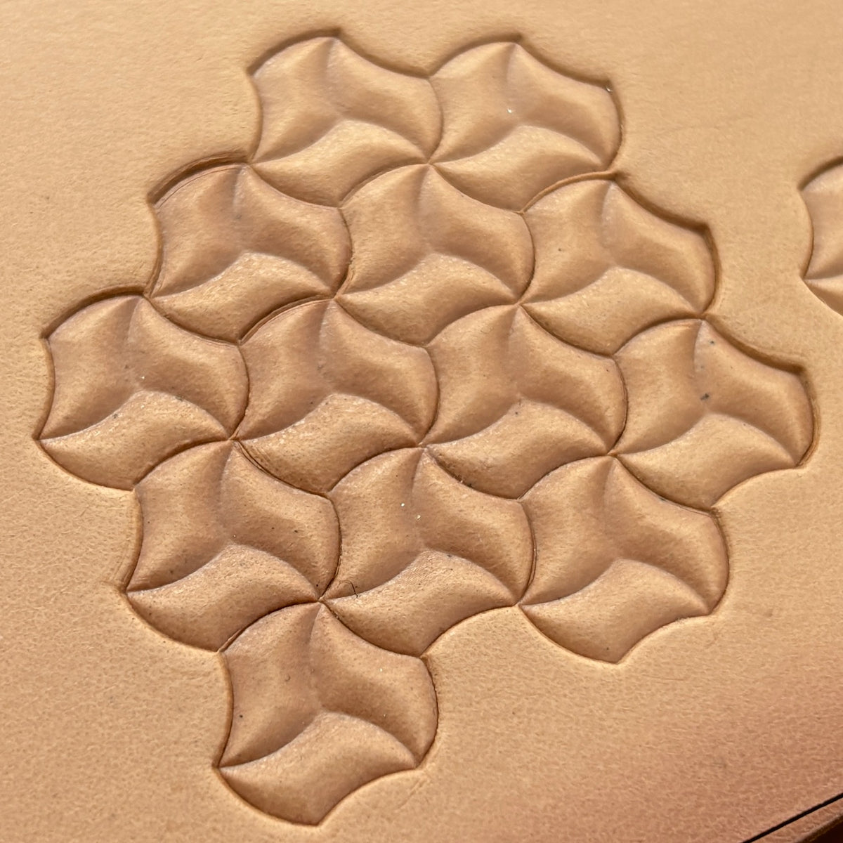 Star Tessellation Geometric leather stamp LT213 — pattern imprint on veg-tan leather