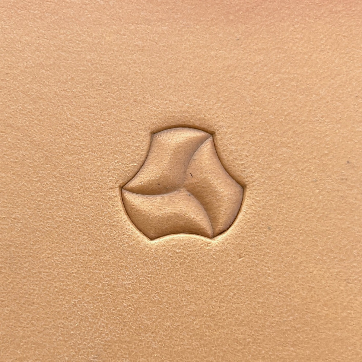 Star Tessellation Geometric leather stamp LT213 — single impression on veg-tan leather