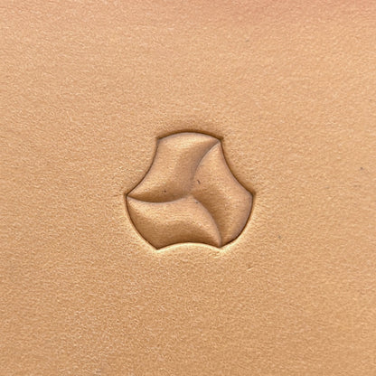 Star Tessellation Geometric leather stamp LT213 — single impression on veg-tan leather