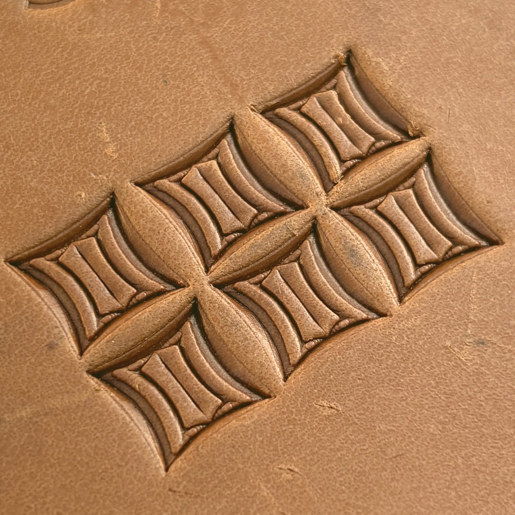 Curved Lines Geometric leather stamp LT218 — pattern imprint on veg-tan leather