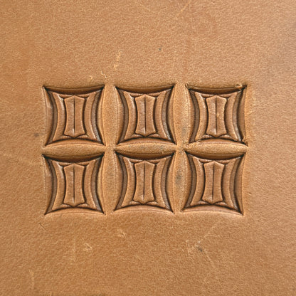 Curved Lines Geometric leather stamp LT218 — pattern imprint on veg-tan leather