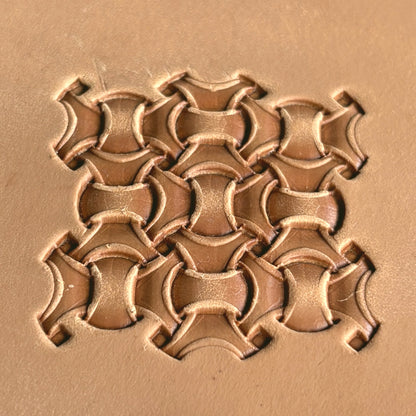 Basket Weave leather stamp LT230 — pattern imprint on veg-tan leather