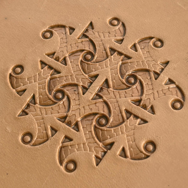 Abstract Scrollwork Motif leather stamp LT232 — pattern imprint on veg-tan leather