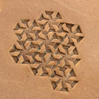 3D Cubes Geometric leather stamp LT233 — pattern imprint on veg-tan leather