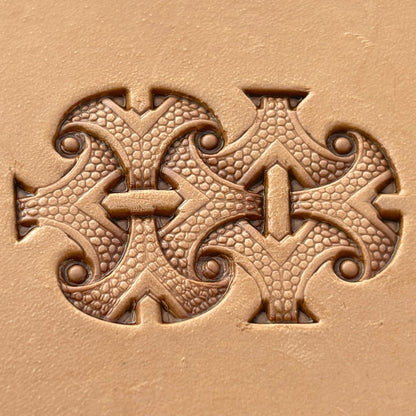 Celtic Cross Knot leather stamp LT234 — pattern imprint on veg-tan leather