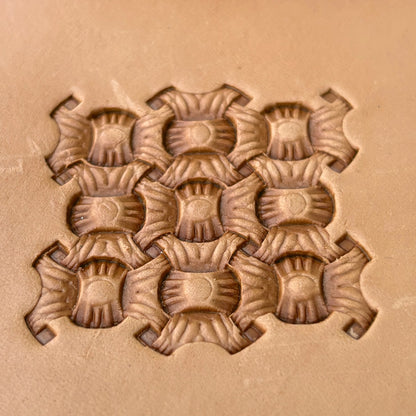 Honeycomb Style Basket Weave leather stamp LT245 — pattern imprint on veg-tan leather