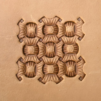 Honeycomb Style Basket Weave leather stamp LT245 — pattern imprint on veg-tan leather