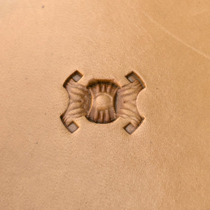 Honeycomb Style Basket Weave leather stamp LT245 — single impression on veg-tan leather