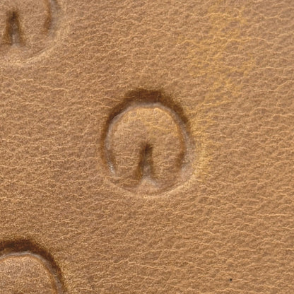Hoof Mark Footprint leather stamp LT248 — single impression on veg-tan leather
