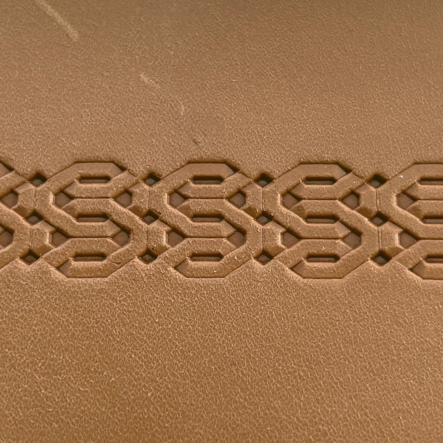 Geometric leather stamp LT258 — pattern imprint on veg-tan leather