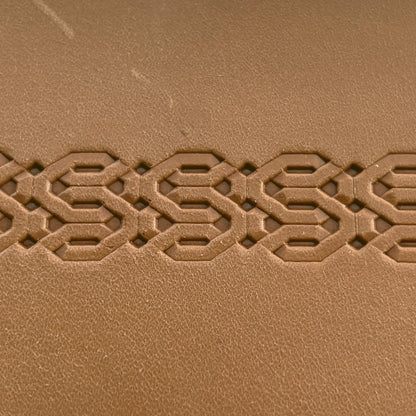 Geometric leather stamp LT258 — pattern imprint on veg-tan leather