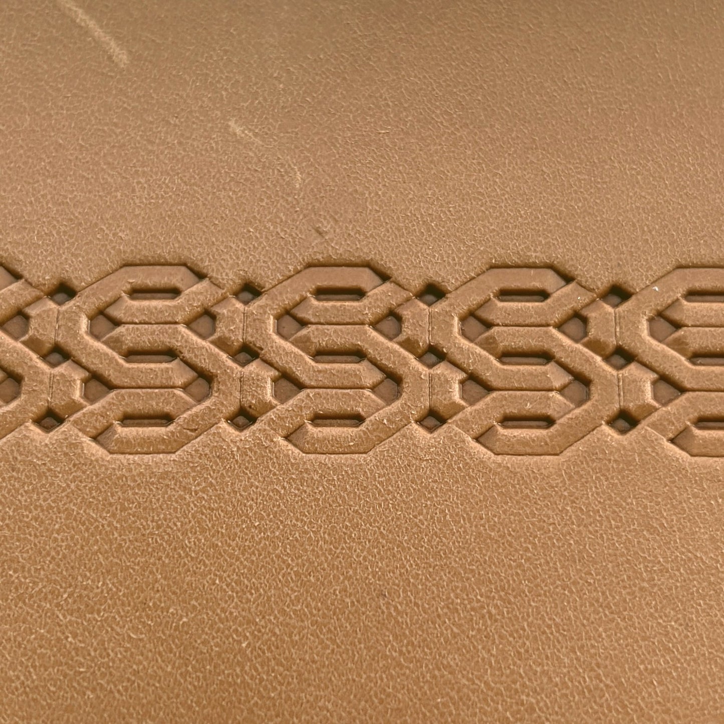 Geometric leather stamp LT258 — pattern imprint on veg-tan leather