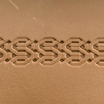 Geometric leather stamp LT258 — pattern imprint on veg-tan leather