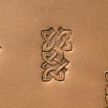 Celtic Knot leather stamp LT266 — pattern imprint on veg-tan leather