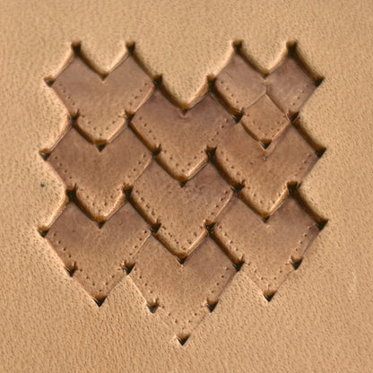 Scales leather stamp LT267 — brass stamping tool with imprint on natural veg-tan leather