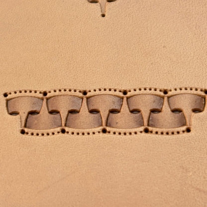 Chain Border leather stamp LT272 — pattern imprint on veg-tan leather