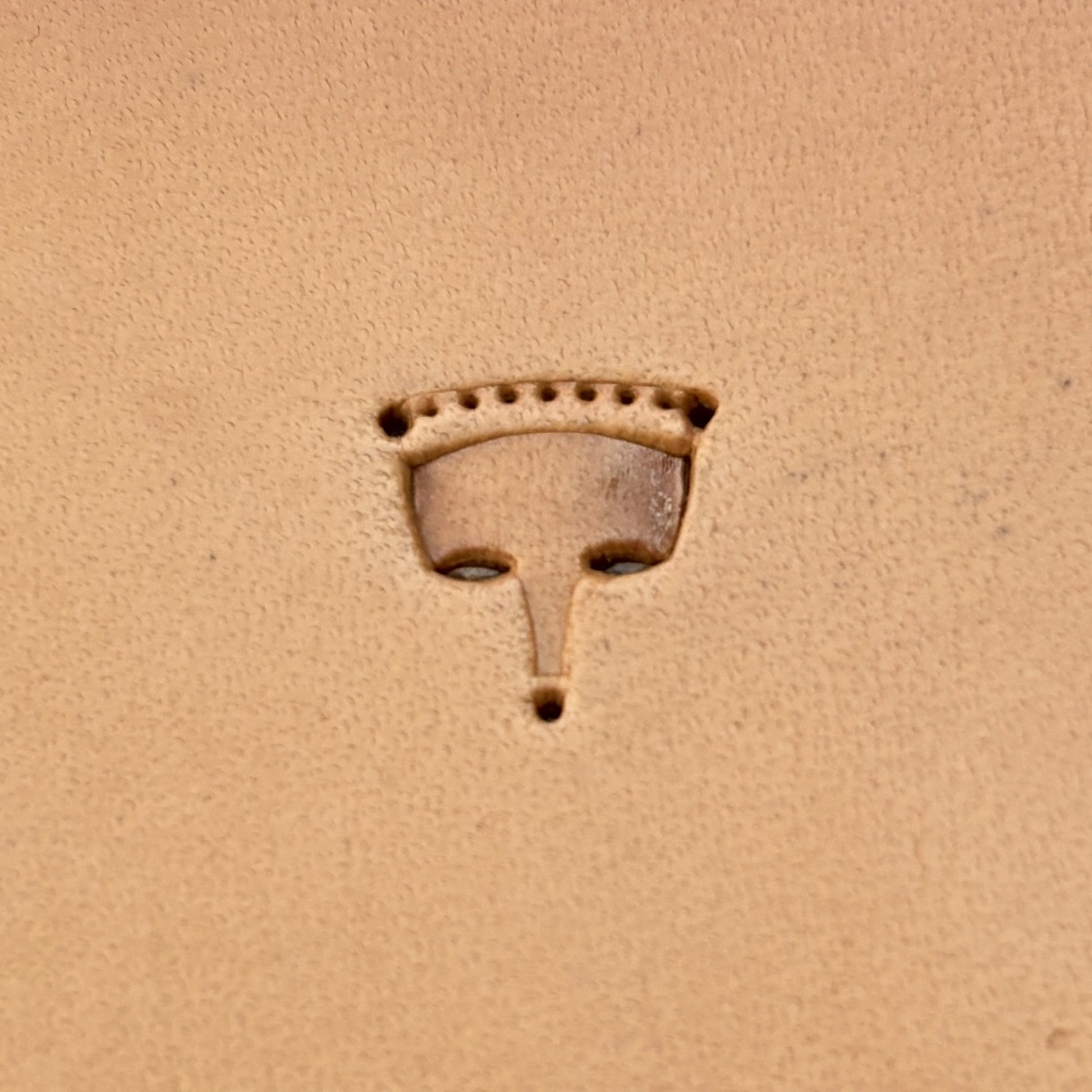 Chain Border leather stamp LT272 — single impression on veg-tan leather