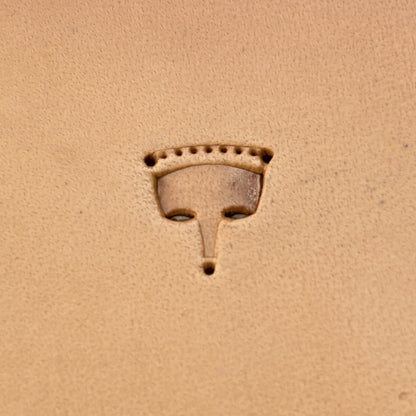 Chain Border leather stamp LT272 — single impression on veg-tan leather
