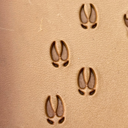 Hoof Tracks Footprint leather stamp LT276 — pattern imprint on veg-tan leather