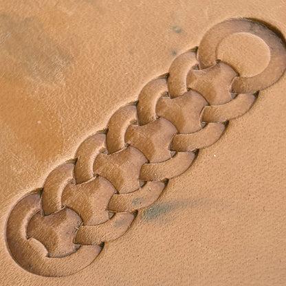 Geometric leather stamp LT286 — pattern imprint on veg-tan leather
