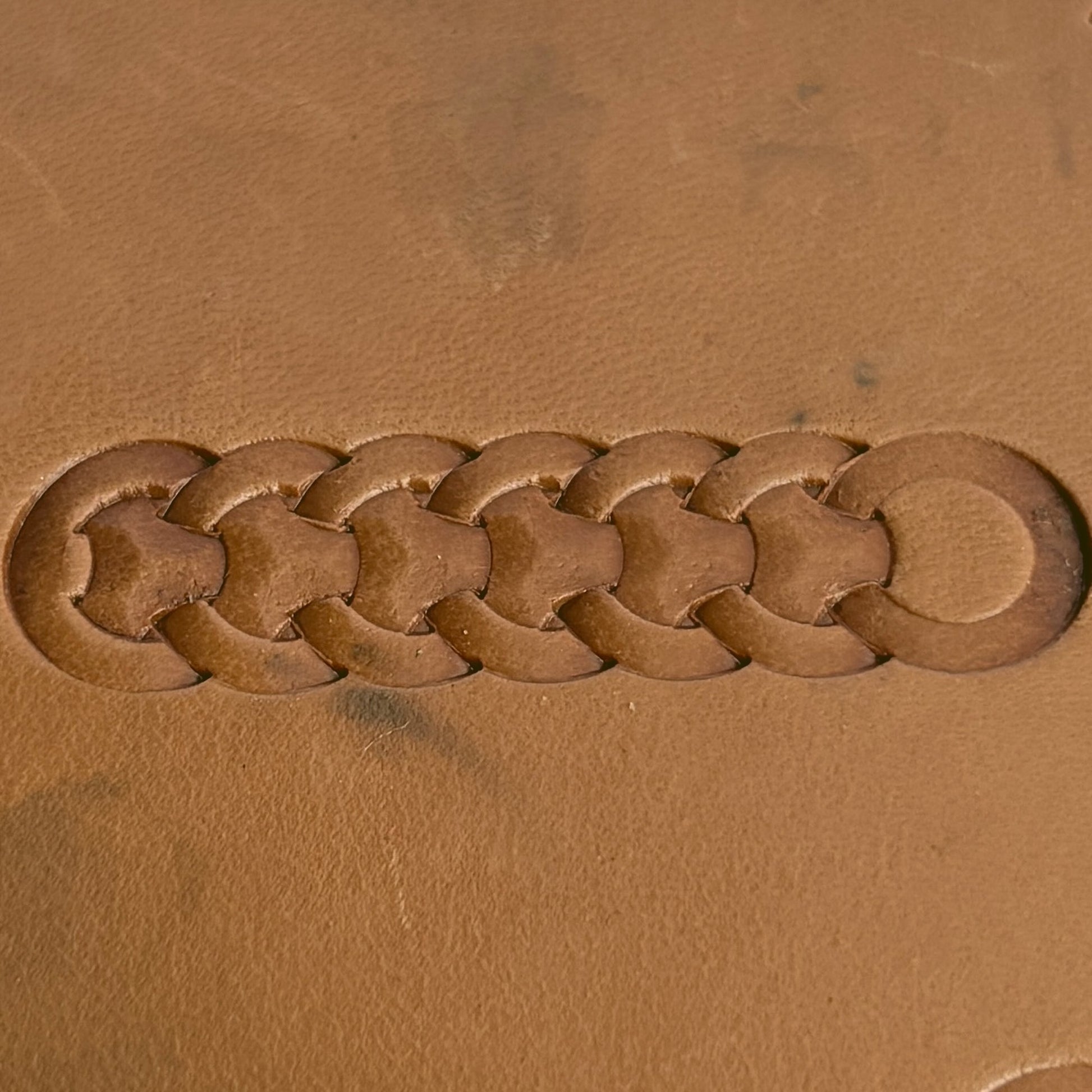 Geometric leather stamp LT286 — pattern imprint on veg-tan leather