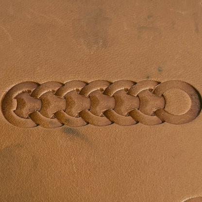 Geometric leather stamp LT286 — pattern imprint on veg-tan leather