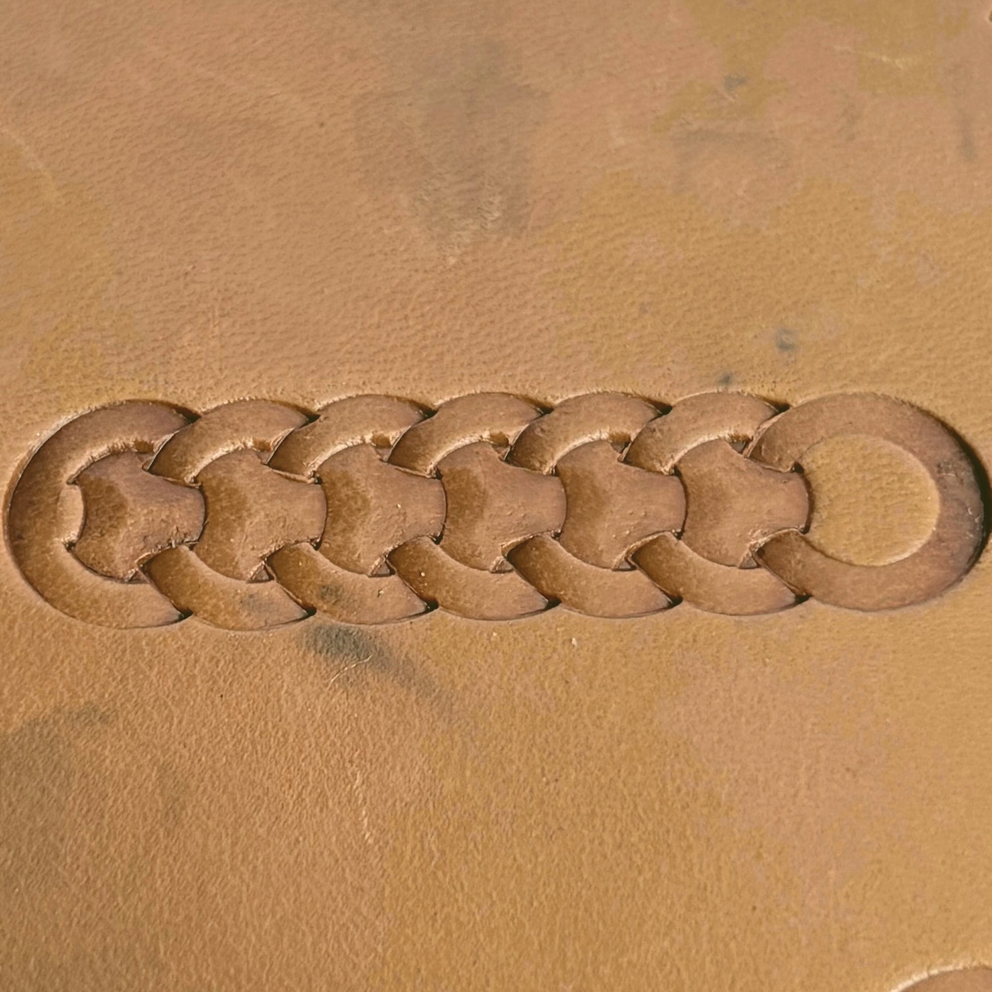 Geometric leather stamp LT286 — pattern imprint on veg-tan leather