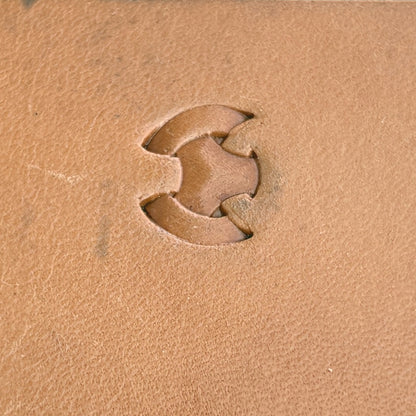 Geometric leather stamp LT286 — pattern imprint on veg-tan leather