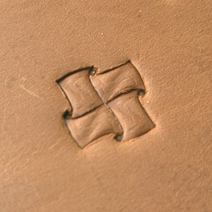 Pinwheel Geometric leather stamp LT289 — pattern imprint on veg-tan leather